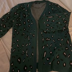 Leopard Print Cardigan Sweater 22/24